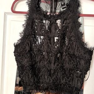 Winsor lace crop tank top